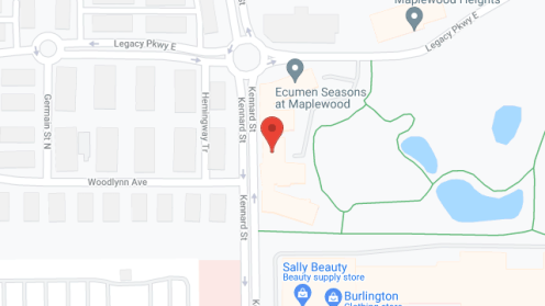 Map of the neighborhood around Ecumen Seasons at Maplewood