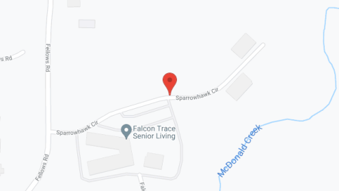 Map of the neighborhood around Falcon Trace