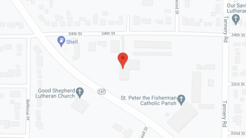 Map of the neighborhood around Mueller Manor