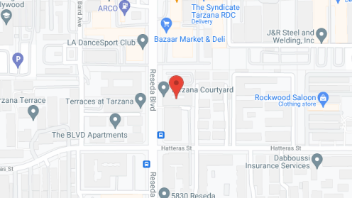 Map of the neighborhood around Tarzana Courtyard