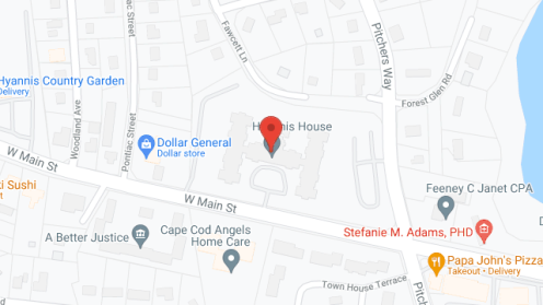 Map of the neighborhood around Hyannis House