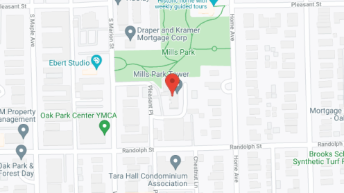 Map of the neighborhood around Mills Park Tower