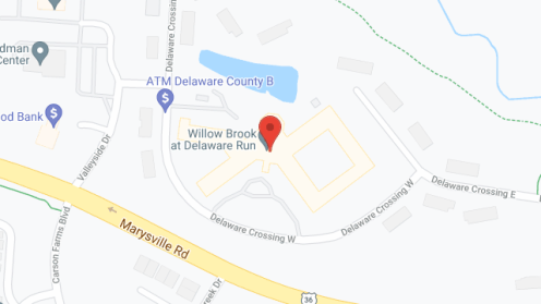 Map of the neighborhood around Willow Brook at Delaware Run