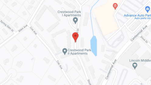 Map of the neighborhood around Crestwood Apartments I