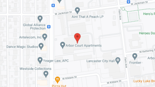Map of the neighborhood around Arbor Court
