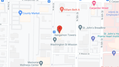 Map of the neighborhood around Sangamon Towers
