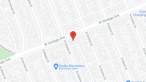 Map of the neighborhood around Verdugo