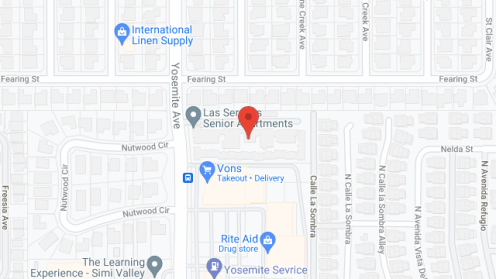 Map of the neighborhood around Las Serenas Senior Apartments