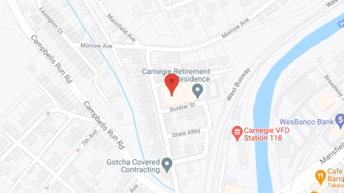 Map of the neighborhood around Carnegie Retirement Residence