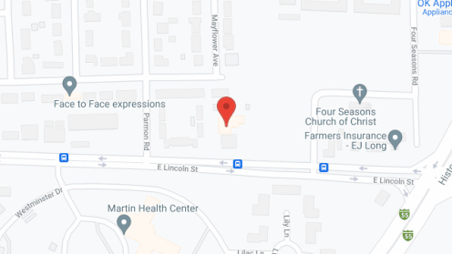 Map of the neighborhood around The Myerling Home