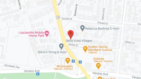 Map of the neighborhood around Bella Vista Village