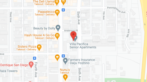 Map of the neighborhood around Villa Pacifica