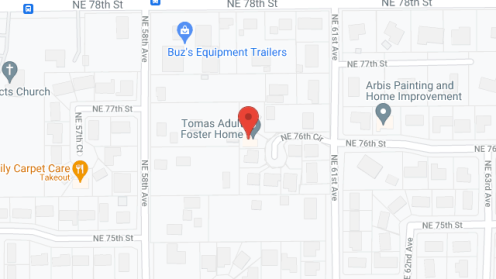 Map of the neighborhood around Toma's AFH