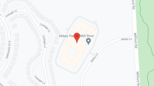 Map of the neighborhood around Abbey Park at Mill River