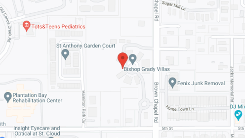 Map of the neighborhood around Bishop Grady Villas