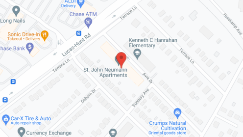 Map of the neighborhood around St John Neumann Apartments