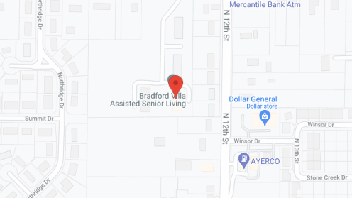 Map of the neighborhood around Bradford Villa
