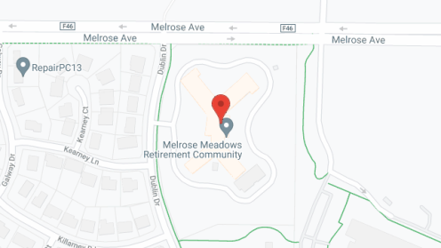 Map of the neighborhood around Melrose Meadows Retirement Community