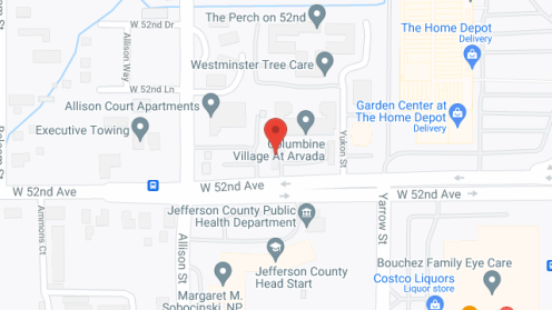 Map of the neighborhood around Columbine Village at Arvada