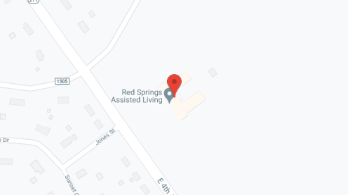Map of the neighborhood around Red Springs Assisted Living