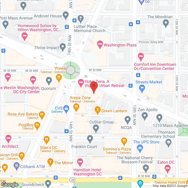 Sunrise at Thomas Circle in google map