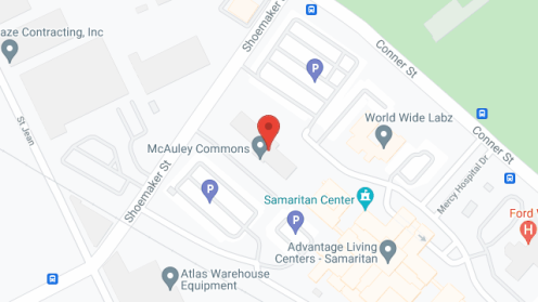 Map of the neighborhood around McAuley Commons