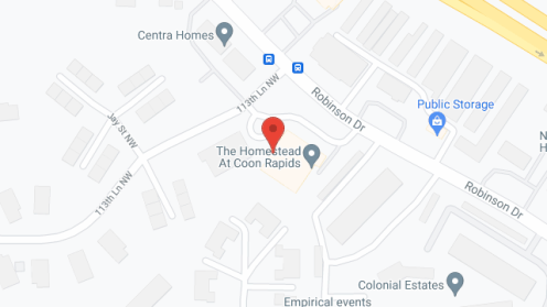 Map of the neighborhood around Homestead Coon Rapids Memory