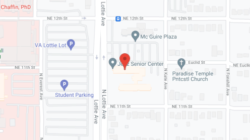 Map of the neighborhood around Jeltz Senior Ctr