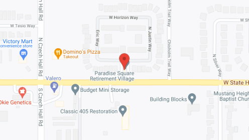 Map of the neighborhood around Paradise Square Retirement Vlg