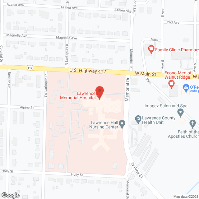 Lawrence Nursing Ctr in google map
