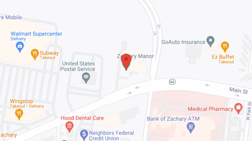 Map of the neighborhood around Zachary Manor