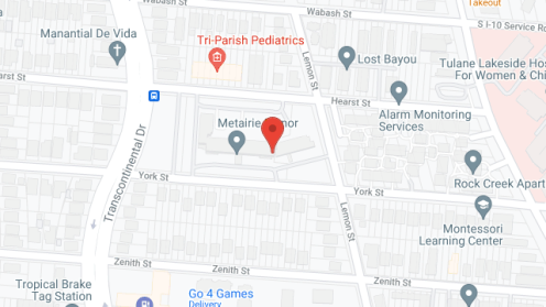 Map of the neighborhood around Metairie Manor