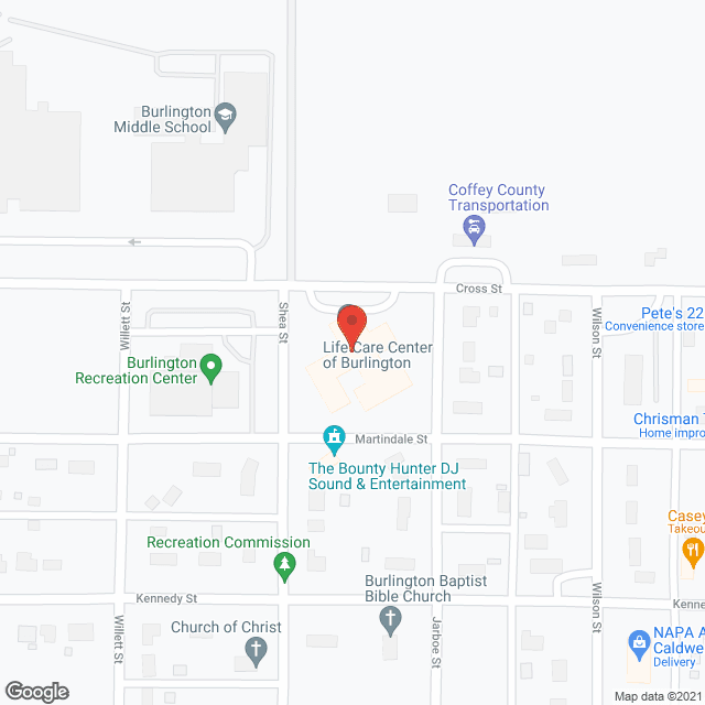 Life Care Ctr in google map