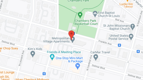 Map of the neighborhood around Metropolitan Village Apts
