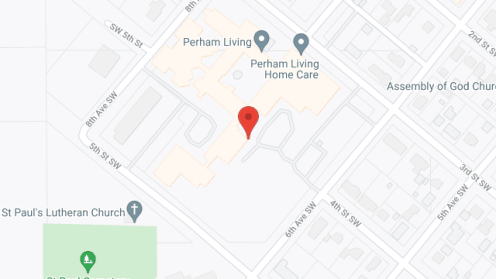 Map of the neighborhood around Perham Memorial Hospital