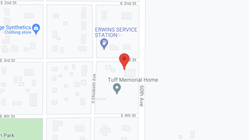 Map of the neighborhood around Tuff Memorial Home