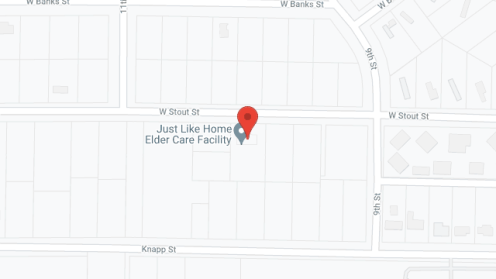 Map of the neighborhood around Just Like Home