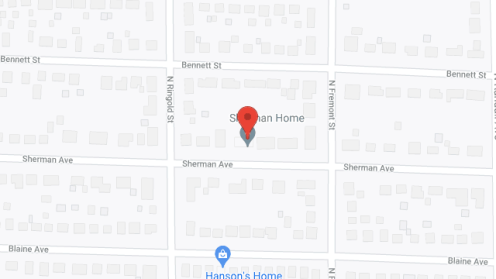 Map of the neighborhood around Sherman Home