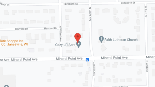 Map of the neighborhood around Cozy Li'l Acre