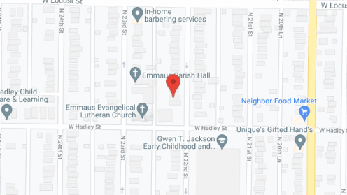 Map of the neighborhood around Priority One Housing-Mentally