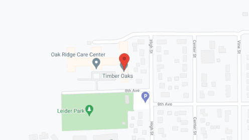 Map of the neighborhood around Oak Ridge Care Ctr