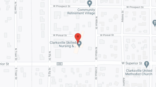 Map of the neighborhood around Clarksville Community Nursing