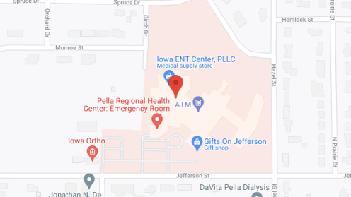 Map of the neighborhood around Pella Regional Health Ctr