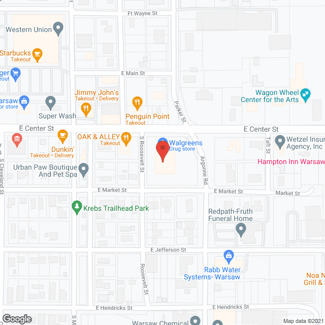 Hickory Creek Warsaw in google map