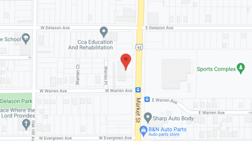Map of the neighborhood around Calvary Towers