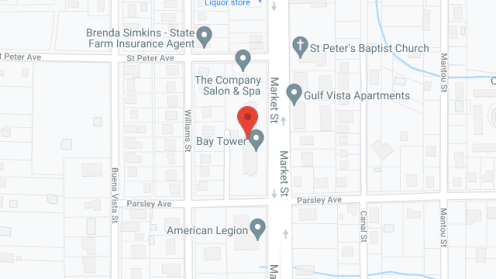 Map of the neighborhood around Bay Towers Retirement Comm
