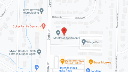 Map of the neighborhood around Montreat Apartments