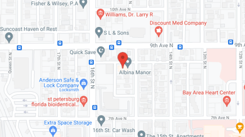 Map of the neighborhood around Albina Manor