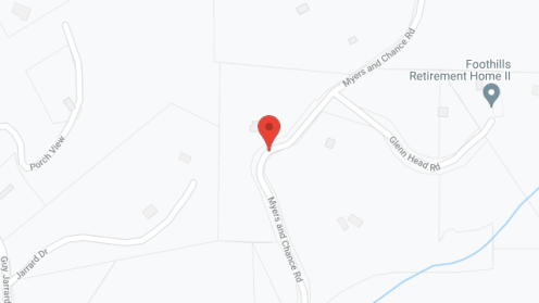 Map of the neighborhood around Foothills Retirement Home