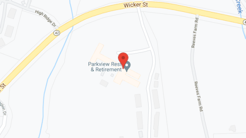 Map of the neighborhood around Parkview Retirement Village